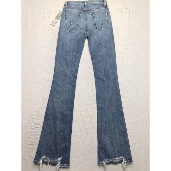 NWT HUDSON Barbara Jean Women 25x34 Hi Rise Bootcut Stretch Sandy Destructed Hem - Picture 2 of 16
